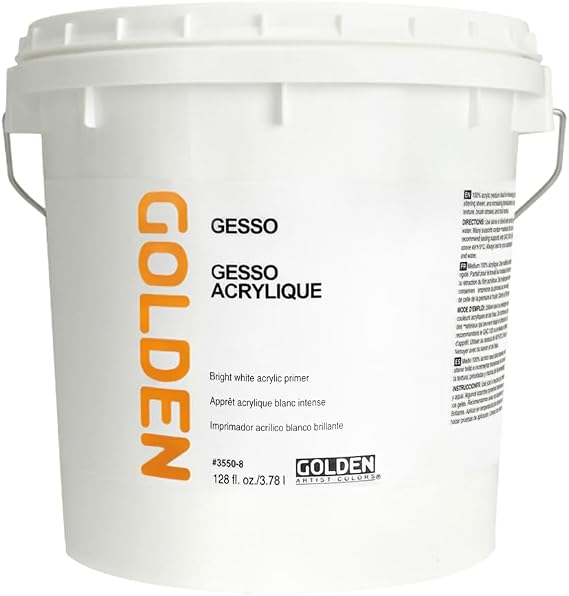 GOLDEN Gesso, 128 fl. oz. Jug, Professional Acrylic Gesso, Opaque