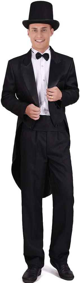 Men's Tuxedo Costume Classic Slim Fit Tuxedo Suit Chorus Musician Cosplay Adult Magician Tailcoat Magic