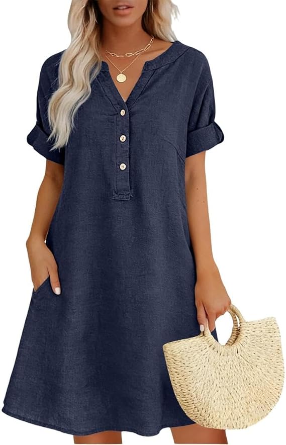 Linen Dress Women, Cotton Dresses for Women, Women's Summer Midi Linen Dresses. Linen Cotton Dresses for Women.