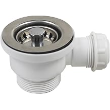 Stainless Steel 70mm Sink Strainer with PP Flange, Basket Waste Kit for Standard Kitchen Sinks, 47-52mm Opening, White