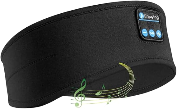 Sleeping Headphone, Overhead Headband, Eye Mask Headphones, 2026 Bluetooth 5.4 Wireless, Stereo Earphone, Music Headband for Side Sleepers Sports Headphone Outdoor UK (Black)
