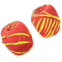 Moli Thread Red and Yellow Handmade Mauli Kalawa Sacred Religious Cotton Pooja Dhaaga Wrist Roll for Pujan Havan Worship Wrist Band Cotton Kalawa (Set of 2)
