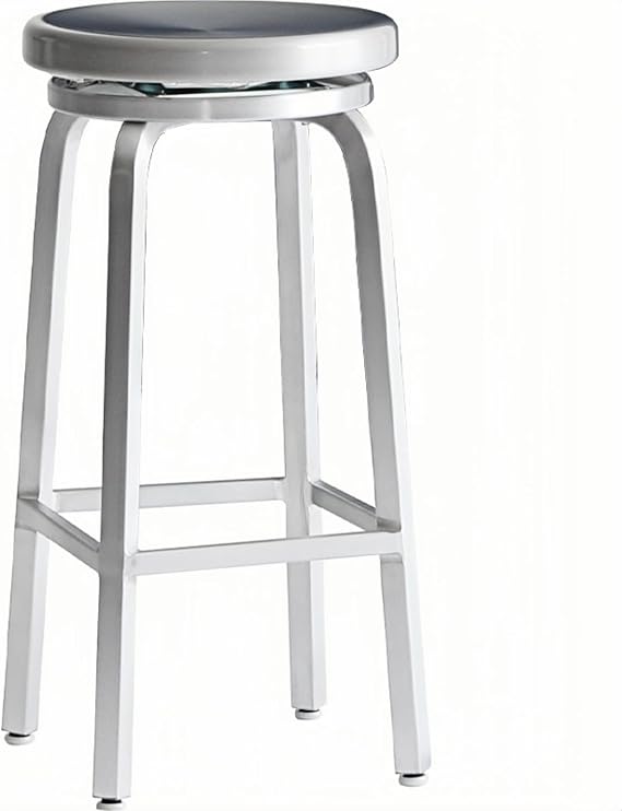 Industrial Metal Bar Stools, Backless 360 Swivel Round Seat Counter Height Barstools with Footrest, for Kitchen Dining Pub Cafe (Barstool (30" H))