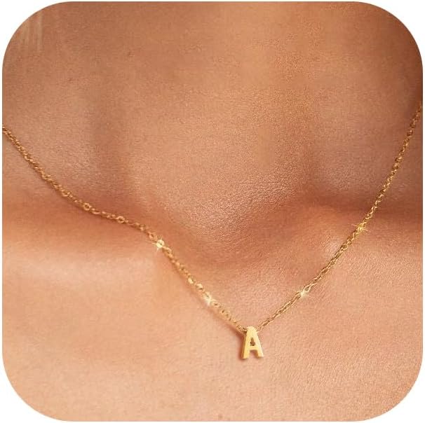 Initial Necklace for Women Girls Kids - Dainty Initial Necklace Tiny A-Z Pendant Necklace Cute Letter Necklace