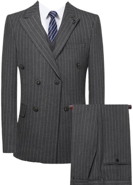 Men's 3 Piece Slim Fit Suit Set One Button Solid Blazers Vest Pants Set Wedding Formal Suit Two Button Tuxedo