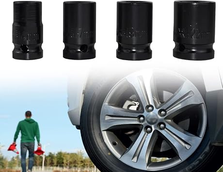 AUTOFU Socket Accessory Set, 1/2-inch Drive Socket Set 14mm 17mm 19mm 22mm, Pack of 4