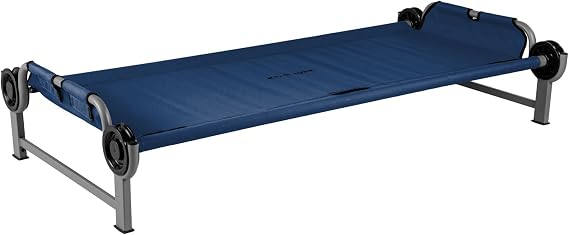 Disc-O-Bed Youth Single Camping Cot Kid-O-Bed, Portable Sleeping Cot for Kids with Included Carry Bag, Indoor and Outdoor Use, Navy