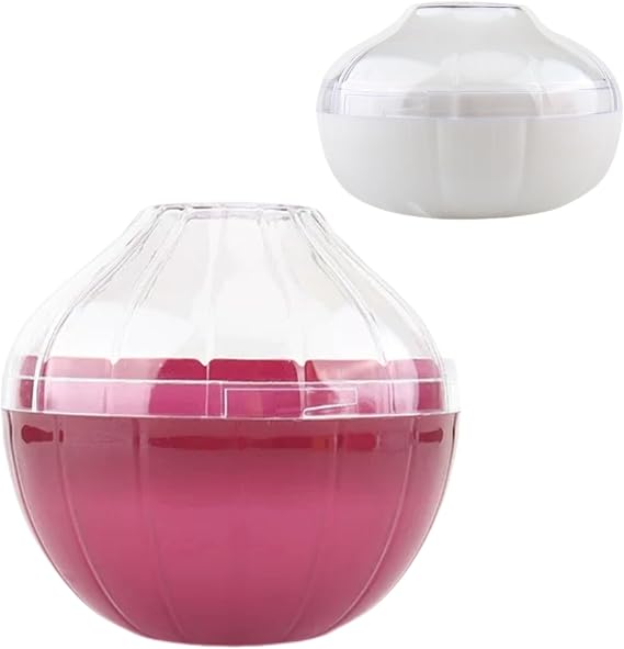 1PC Onion Saver + 1PC Garlic Saver, Reusable Garlic and Tomato Storage Containers Freshness Keepers with Transparent lid Organizer for Fridge, Fruit Holder Storage for Refrigerator