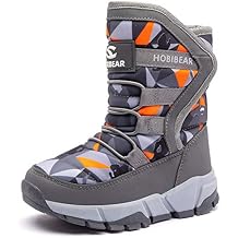 BODATU Boys Snow Boots Outdoor Waterproof Winter Kids Shoes