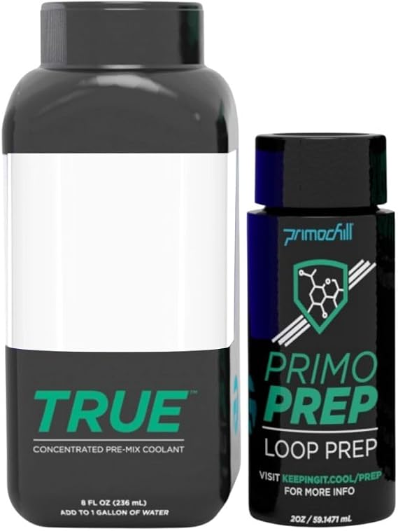 PrimoChill True - Computer WaterCooling Coolant, Concentrate, Low-Conductive, Transparent, Full Protection, PrimoPrep Included, Proudly Made in the USA (Yields a Gallon of Coolant) - Clear
