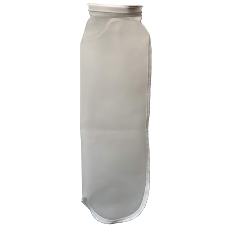 (25 Pack)  74 Micron Nylon Monofilament Mesh Filter Bags, Industry Size #2 (7-1/16 x 32), Mesh Size 200 with Polypropylene Ring
