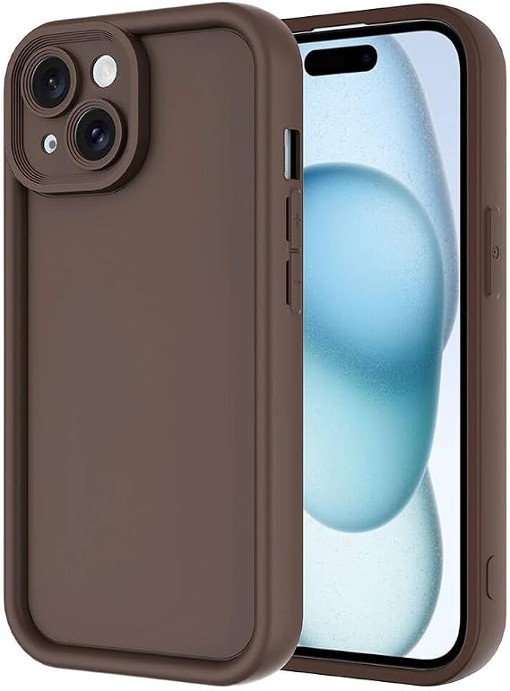 coverzone iPhone 14 ile uyumlu Kılıf Parlak, Tek Renkli Yüzey Dayanıklı Malzeme & Tam Koruma Redolent Kılıf iPhone 14 ile uyumlu Kılı Ergonomik Kavrama Kolay Erişim Kapak Kahverengi