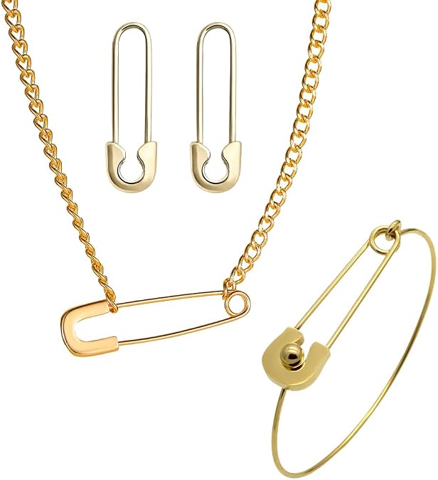 Safety Pin Bracelet Safety Pin Necklace Mental Health Silver Safety Pin Earrings Minimalist Safety Pin Necklace Safety Pin Jewerly Jewelry Gifts