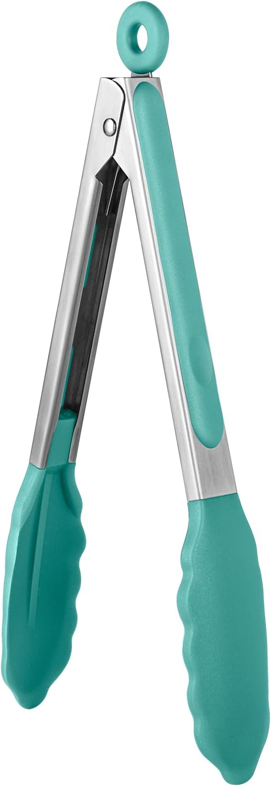 U-Taste Kitchen Tong for Cooking, 600oF Heat-Resistant Tps, 9in/Aqua Sky