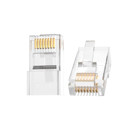 VegGieg CAT5e RJ45 Jack Ethernet Connector Gold Plated 100 Pieces