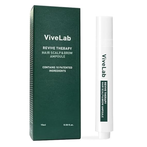 ViveLab Rosemary & Multi-Peptide Hair Growth Serum - Targeted Roll On Scalp Treatment for Thicker Hair Density, Clinically Tested for Healthier Hairline & Brows