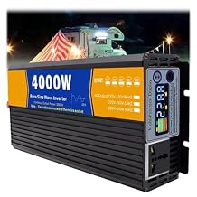 4000W Low Frequency Solar Power Inverter Converter, DC 12V/24V/48V/60V/72V Pure Sine Wave Inverter Charger Split Phase DC Input AC Output 120V/240V,24V to 220V