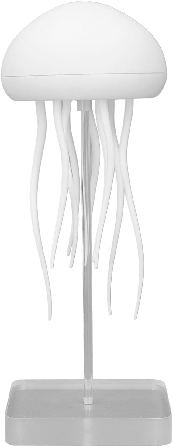 Dpofirs Jellyfish Lamp with Moving Tentacles, RGB Gradient Bedside Lamp, Rechargeable 1000mAh Battery, Hanging or Standing