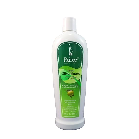 Rubee Olive Butter Moisturizing Body Lotion - Non-Greasy Lotion for Dry Skin - 16.9 oz Shea Butter, Aloe Vera Lotion - Sensuously Scented for Men & Women - Hydrating Body Lotion - Skin Care Essentials