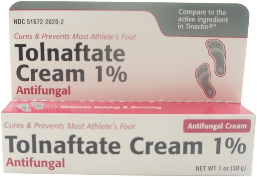 Tolnaftate Antifungal Athletes Foot Cream 1% - 1 Oz 30 G
