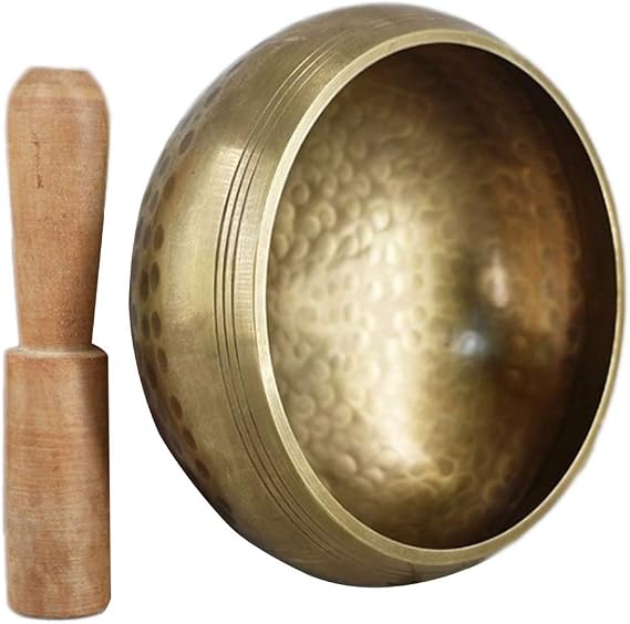 Healing Meditation Yoga Bowl Set Decorative-Wall-Dishes Resonancewith Mallet Handmade Tibetan Singing Bowl (Size : 8CM)