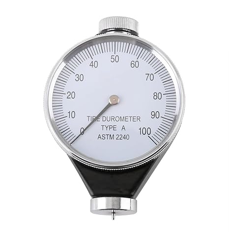 Rubber Hardness Tester, Shore Type A Tire Durometer with Large Dial Pointer 0-100HA Durable Practical Analog Display for Leather Wax Poly Fat