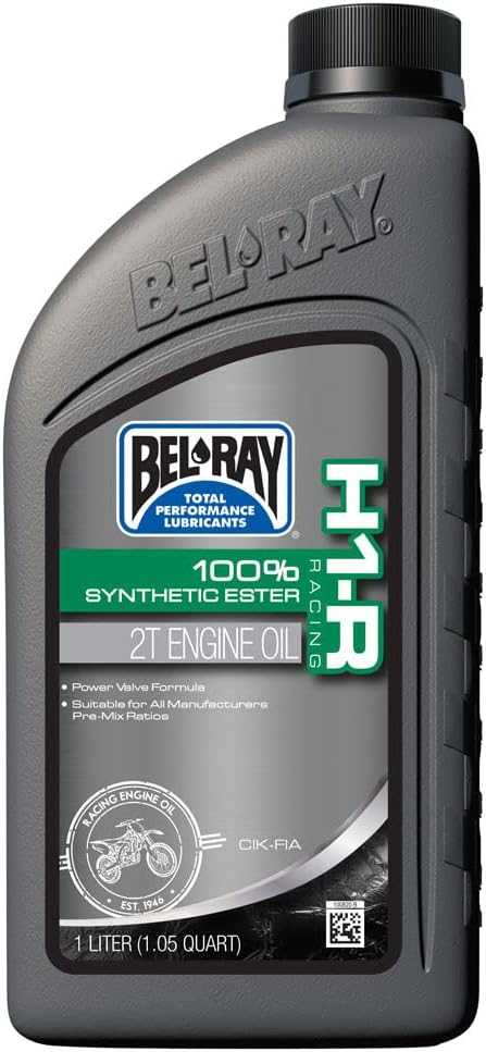 BEL RAY LUBRICANT H1-R Racing 100% Synthetic Ester 2T Engine Oil - 1L. (1)