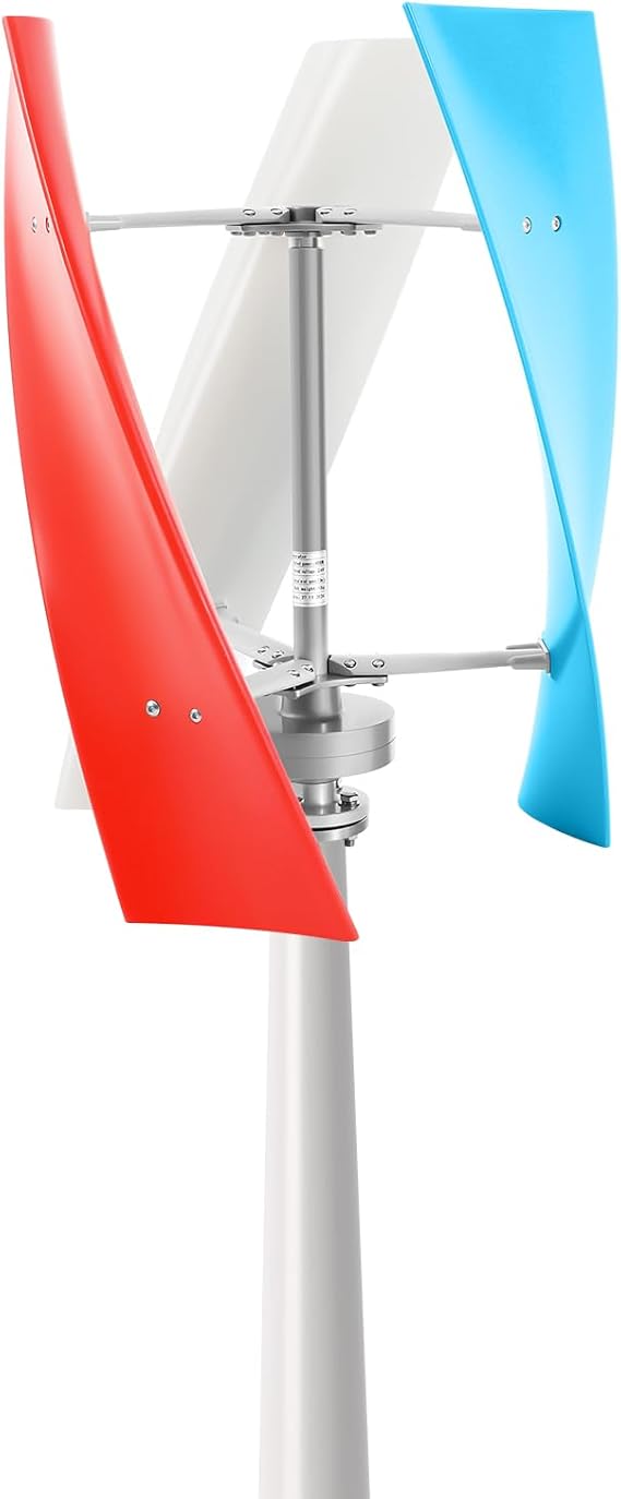 Wind Turbine, 400W 24V 3 Blades Wind Power Generator with Charge Controller Vertical Helix Windmill Generator Suit with Charge Controller Spiral Vertical Wind Turbine for Marine, RV, Home