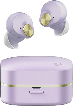 AVIOT TE-Q3 Small Active Noise Cancelling Wireless Earbuds, Bluetooth 5.3, Multipoint Connection, Built-in Mic, Medical Grade Silicone, Up to 42 Hours Playtime, IPX4 Waterproof (Lavender)