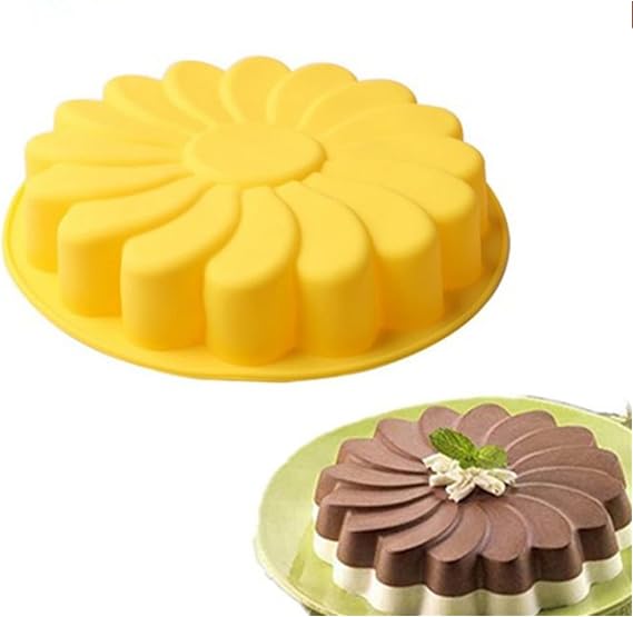 RoseFlower 3D Large Silicone Flower Shape Cake, Large Silicone Shaped Mold, Flower Shape Mousse Cake, Chocolate Dessert, Baking Pastry Molds, Jelly,