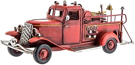 Metal Fire Truck Sculpture