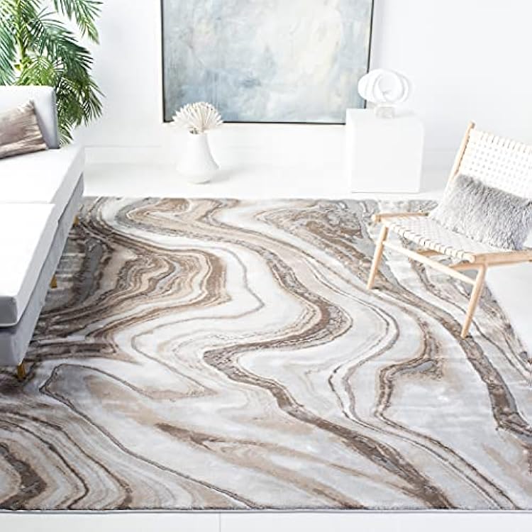 SAFAVIEH Craft Collection Area Rug - 9 x 12, Gold & Grey, Modern Abstract Design, Non-Shedding & Easy Care, Ideal for High Traffic Areas in Living Room, Bedroom CFT819D