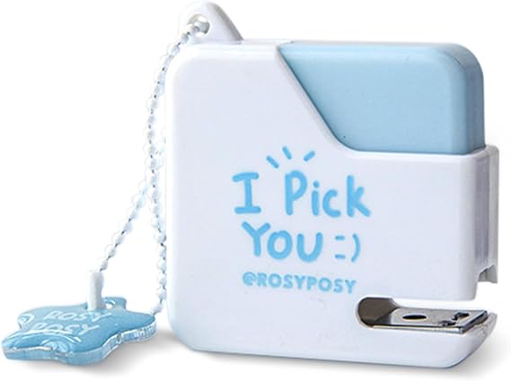 Super Mini Stapler with Staples Adorable Cube Shaped Desk Staplers, Perfect for Office, School, Girls, Teachers, Students, Gift (Blue)