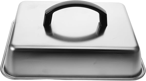 Garneck Rectangular Stainless Steel Basting Cover Heat Resistant Cheese Melting Dome Lid for Griddle Bbq Grill Cooking for Home Gatherings and Outdoor Use