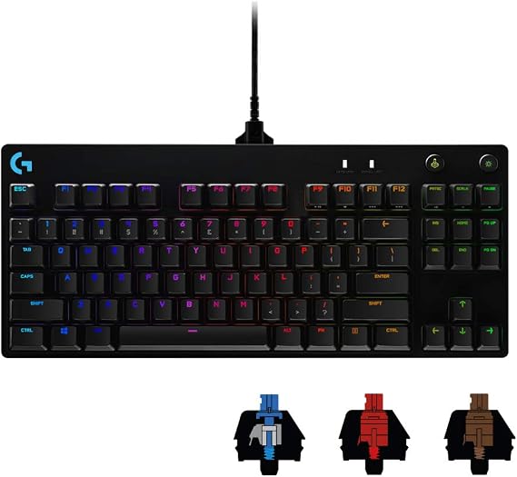 Logicool G G PRO X Gaming Keyboard, Tenkeyless, Wired, GX Switch, Clicky, Japanese Layout, LIGHTSYNC RGB, Detachable Cable, G-PKB-002, Authentic Japanese Product, Recommended Peripheral for Final