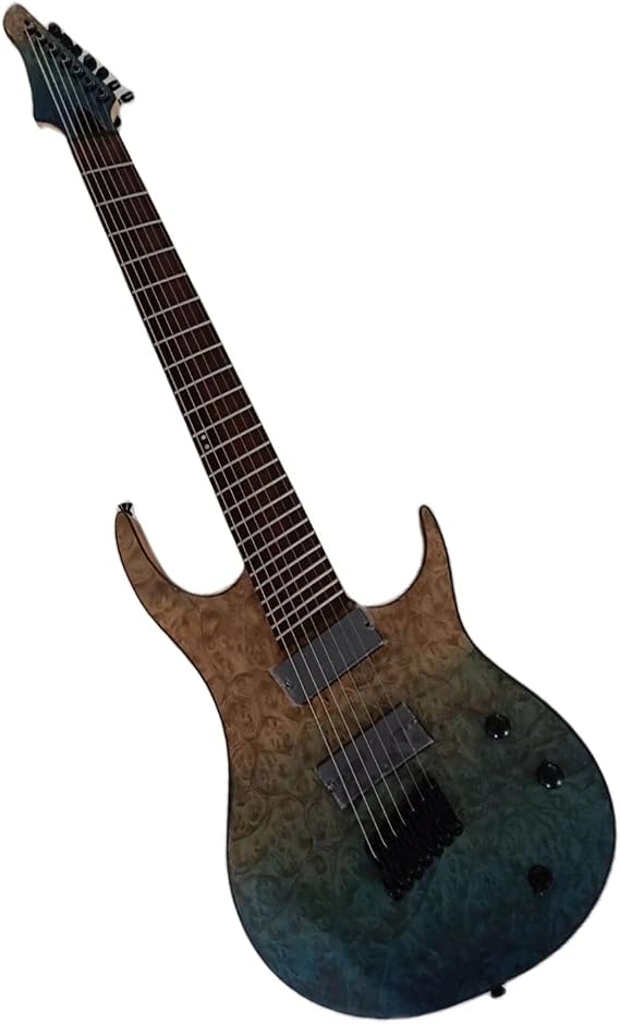 Generation Pro Hand Made Fanned Fret 7 String Electric Guitar, 8 String Guitar with Stainless Steel, FretQuilt Maple Top (7 string)