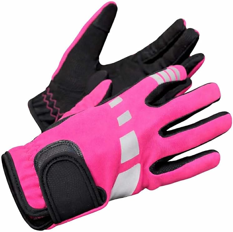 Horse Riding Reflective Multipurpose Gloves with Super Grip, High Visibility Anti-Slip Grip Palm, Winter Sport, Women's, XS-XL