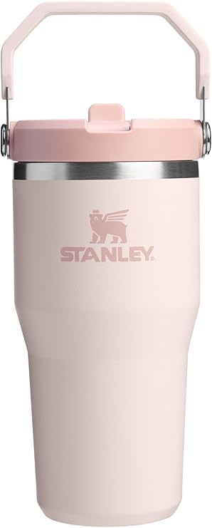 Stanley IceFlow 2.0 Flip Straw Tumbler with Handle 20 oz | Twist On Lid and Flip Up Straw | Leakproof Water Bottle | Insulated Stainless Steel | BPA-Free | Rose Quartz