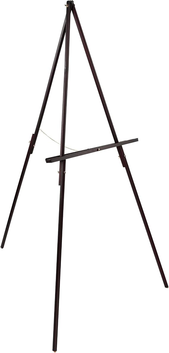 Creative Mark Thrifty Wood Tripod Display Easel Stand for Painting Single Unit - Durable Light Weight and Foldable with Adjustable Angle - Drawing & Painting - Mahogany Finish - Ideal for Artist