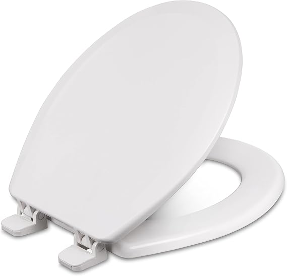 Centoco Round Toilet Seat, Wood Core/Plastic Finish, White