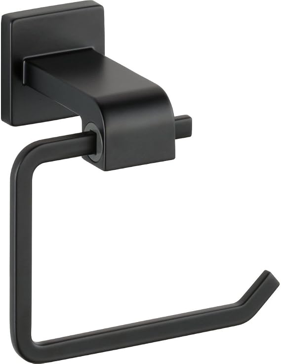 Delta Toilet Paper Holder | European Style | Matte Black | Wall Mount Single Post | Ara Bathroom Accessories