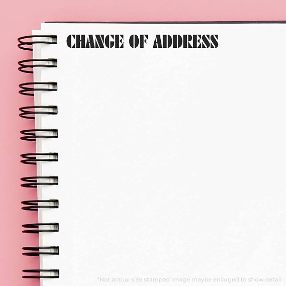 Black Ink Large Self-Inking Change of Address Stamp - Ideal Shipping Stamp for Dispatch Clerks - Efficient, Durable, and Easy to Use - Ideal for Quick Address Changes, 7/8 x 2-1/4 Size