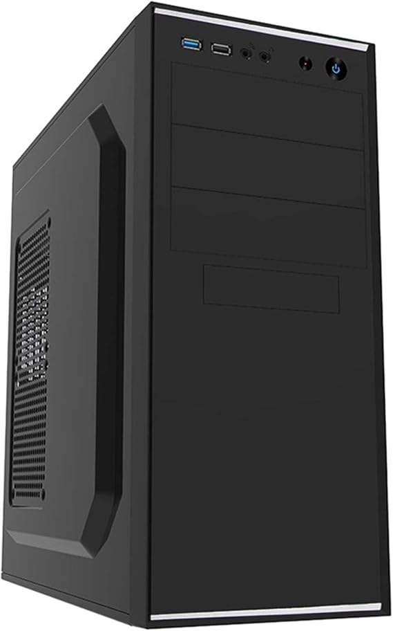 CiT Jet Stream Office PC Case ATX Mid Tower, Computer Case with 500W PSU | Ready-to-build atx mid tower with pre-installed 500W power supply, roomy computer case for home and business office builds