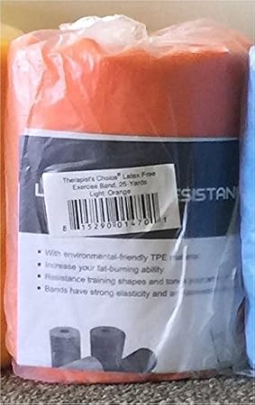 Therapists Choice Professional Non-Latex Resistance Bands for Upper and Lower Body Exercise Workouts, Physical Therapy, Lower Pilates, and Rehab, 25 Yard (75 Feet) Roll Bulk Roll