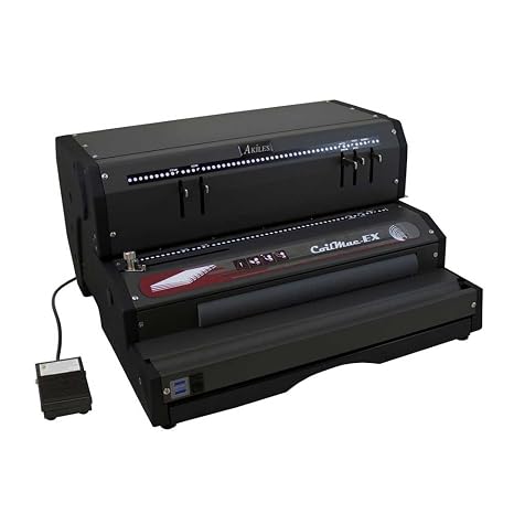 Akiles ACM-EX41 Model CoilMac-EX41 All-in-One Electric Coil Punch, Electric Inserter, and Manual Crimper; Standard 4mm Round Holes; Standard 4:1 (0.250") Pitch, 5 Disengageable Pins