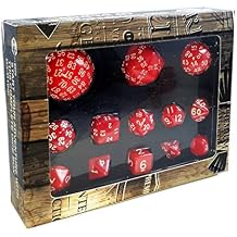 Bescon Complete Polyhedral Dice Set 13pcs D3-D100, 100 Sides Dice Set Opaque Red