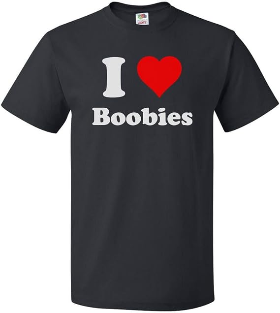 ShirtScope I Love Boobies T Shirt I Heart Boobies Tee