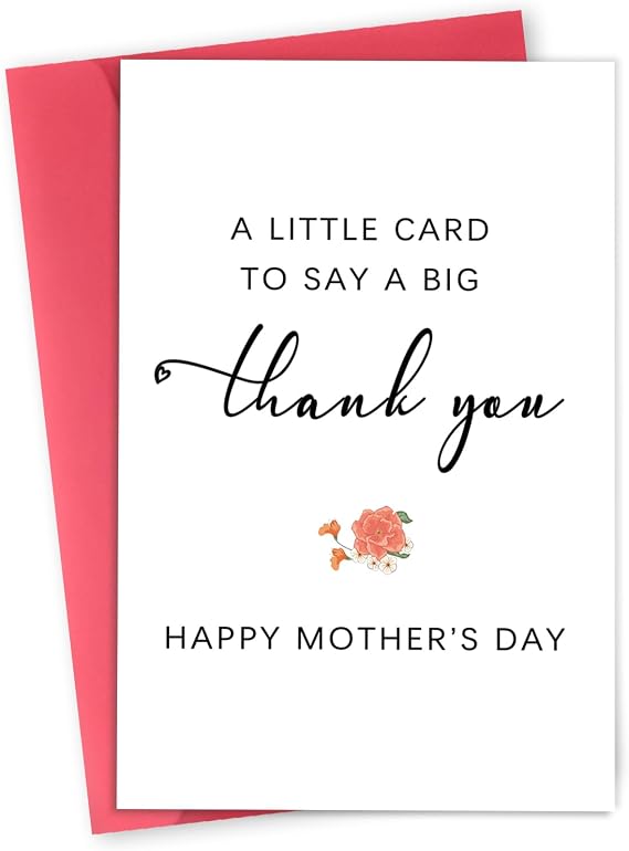 Funny Mother Day Thank You Card for Women, Her, Wife, Happy Mothers Day Gifts for Mom, Grandma, Stepmom, Bonus Mom, New Mommy, Aunt