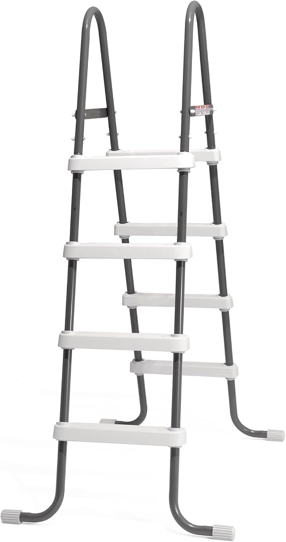 Intex Steel Frame Above Ground Swimming Pool Entry/Exit Ladder for 48" High Wall Pools, 300 Pound Capacity, Accessory Only, Pool Not Included