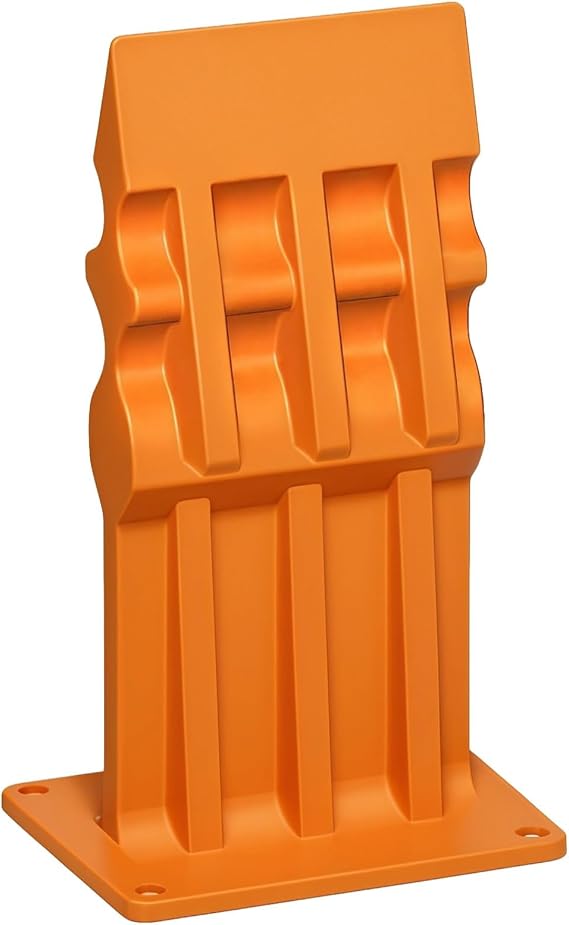 Wall-Mounted Mini Firewood Cutter with Compact Frame, Orange Wavy Blade, Carbon Steel Wood Splitter, Ideal for Kindling Tasks